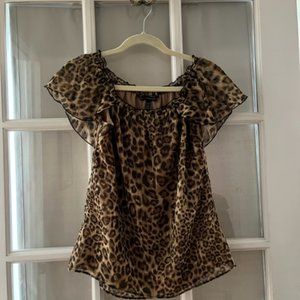 Leopard Off-The-Shoulder Capelet Top